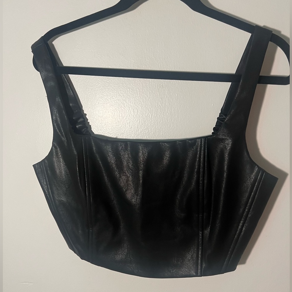 Leather crop top